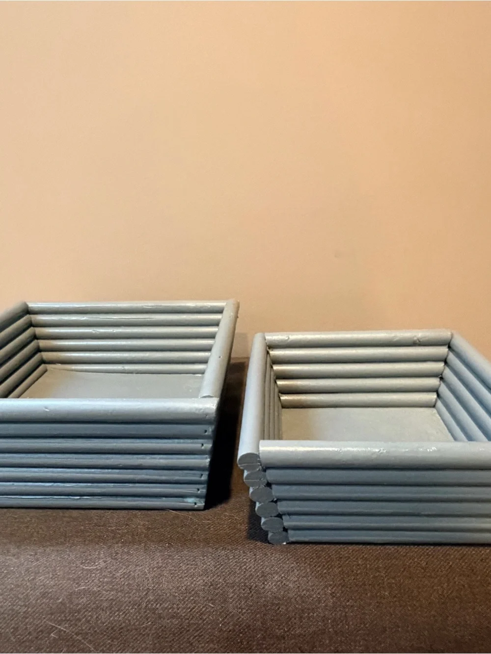 Handcrafted Gray Wooden Nesting Baskets - Home Accents